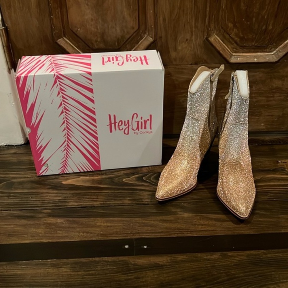 Corkys Selfie Good Silver Ombre Cowgirl Boots Size 10